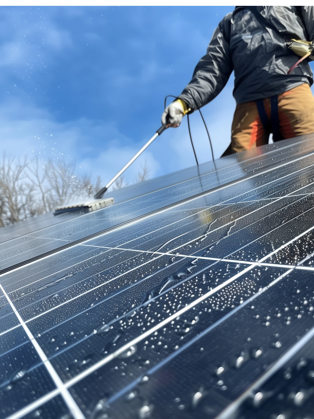 Solar panel cleaning, Exterior cleaning