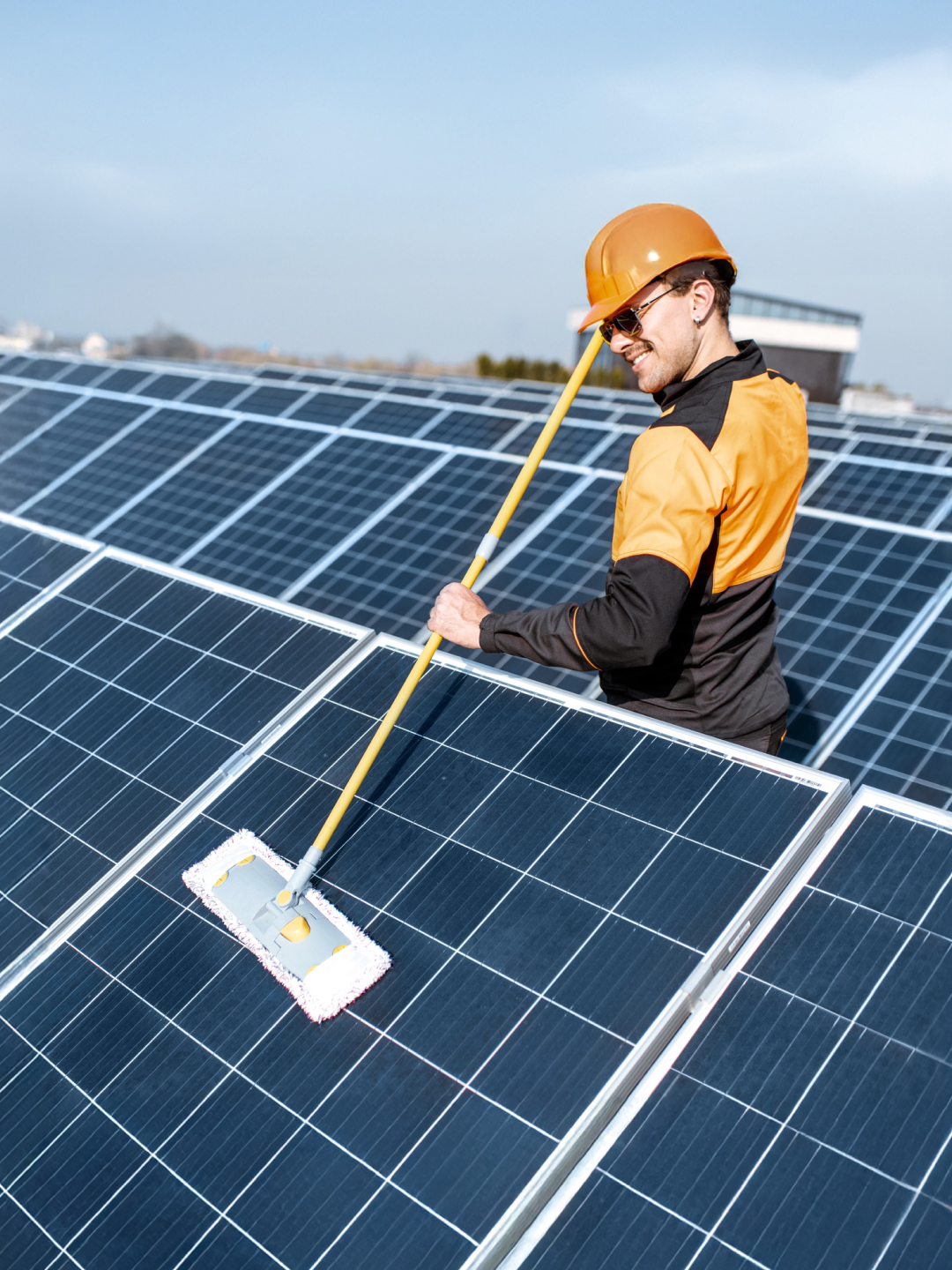 Solar panel cleaning, Exterior cleaning